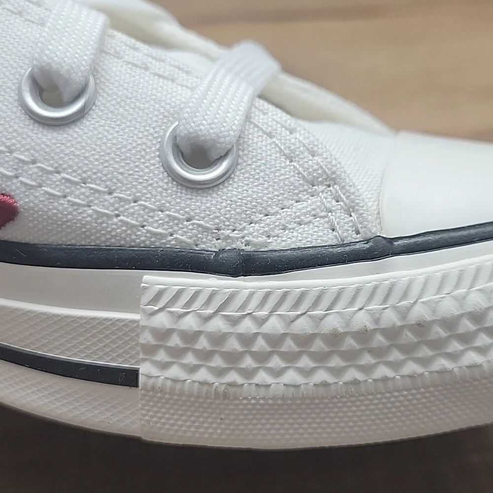 Converse White and Red High-Top Sneakers